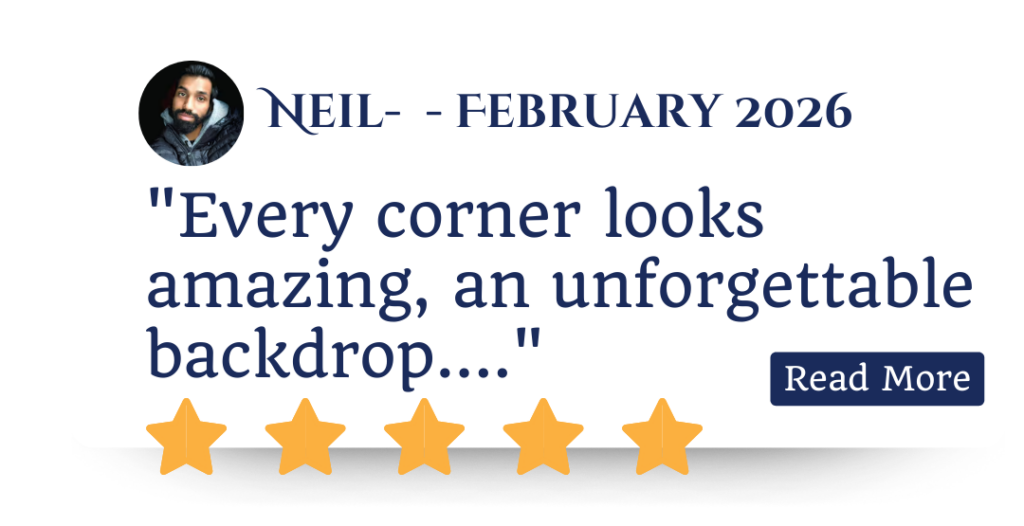 Every corner looks amazing, an unforgettable backdrop...